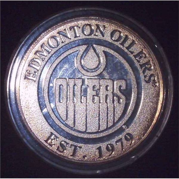 Edmonton Oilers Siler Plated NHL Collector Medallion 2" Diameter
