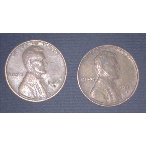 2x USA Pennies 1946 S & D