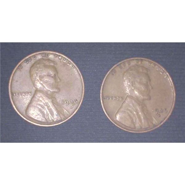 2x USA Pennies 1936 & 1936S