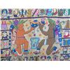 Image 2 : Embroidered Mayan Framed Picture measures 32.5" x 34"