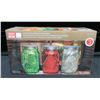 Image 1 : New Set of 3 Colorful Holiday Jars With LED Lights