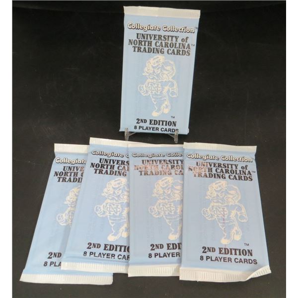 5 Sealed Packs Of University Of North Carolina Trading Cards 8 Cards Per Pack Michael Jordan?