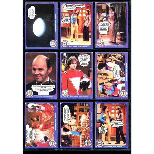 Lot of 9 Various Mork & Mindy Collector Cards
