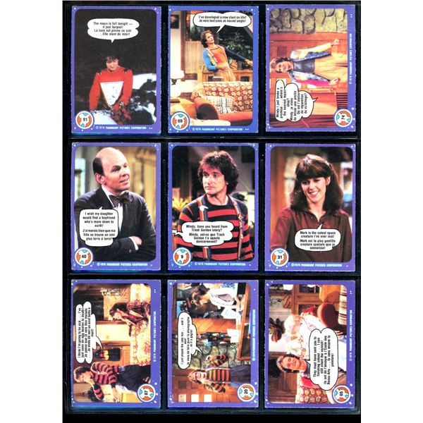 Lot of 9 Various Mork & Mindy Collector Cards