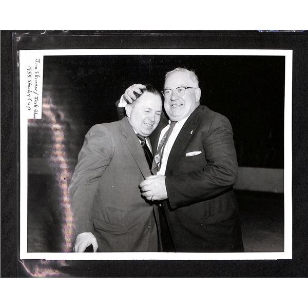 Jim Skinner & Jack Adam 1955 Stanley Cup Black & White 6x9 Photo