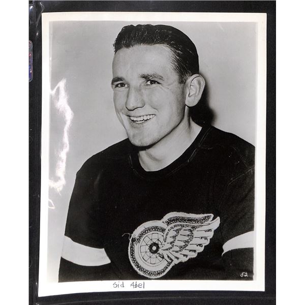 Vintage Original 8x10 Black & White Photo Detroit Red Wings Sid Abel