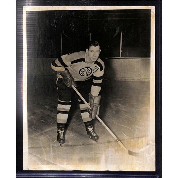 Vintage Original 8x10 Black & White Boston Bruins Milt Schmidt Photo