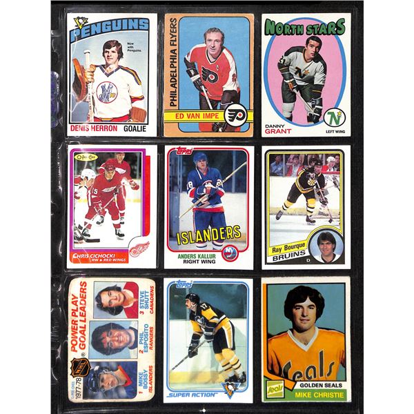 Lot of 9 Various Vintage Hockey Cards Various Teams Sets & Players