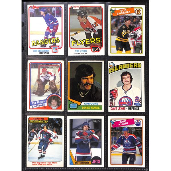 Lot of 9 Various Vintage Hockey Cards Various Teams Sets & Players