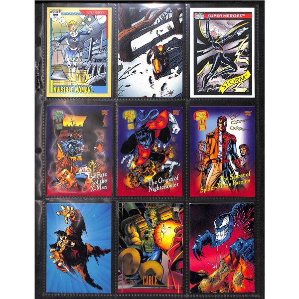 Lot Of 9 Various Marvel Collector Cards