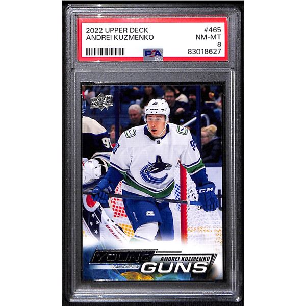 2022-23 Upper Deck #465 Andrei Kuzmenko YG RC PSA Graded 8