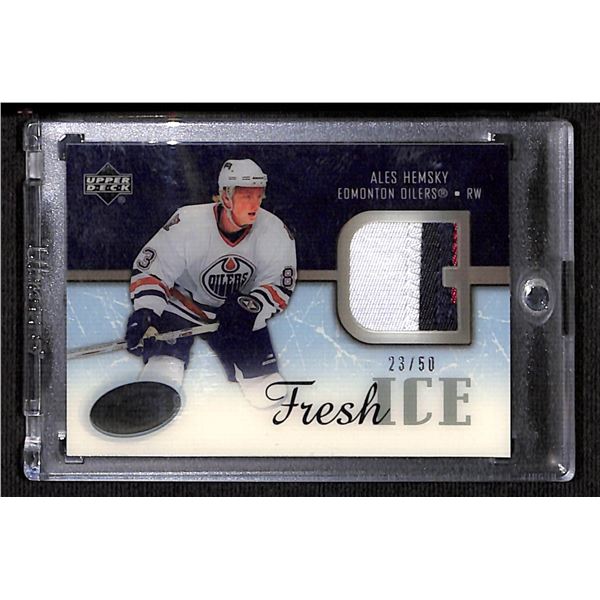 2005-06 Upper Deck Ice Fresh Ice Glass Patches #FIPHE Ales Hemsky 23/50 BV $35