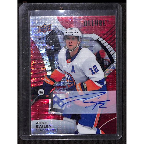 2021-22 Upper Deck Allure Autographs Red Rainbow #49 Josh Bailey BV $30