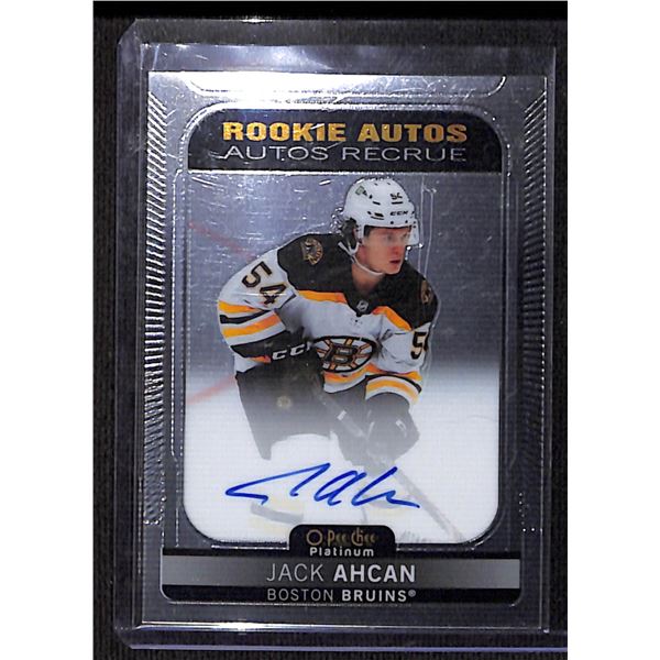2021-22 O-Pee-Chee Platinum Rookie Autographs #RJA Jack Ahcan BV $30