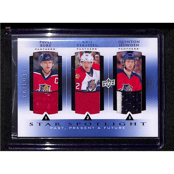 2013-14 UD Trilogy Three Star Past Present Future Jerseys Pavel Bure/Kris Versteeg/Quinton Howden