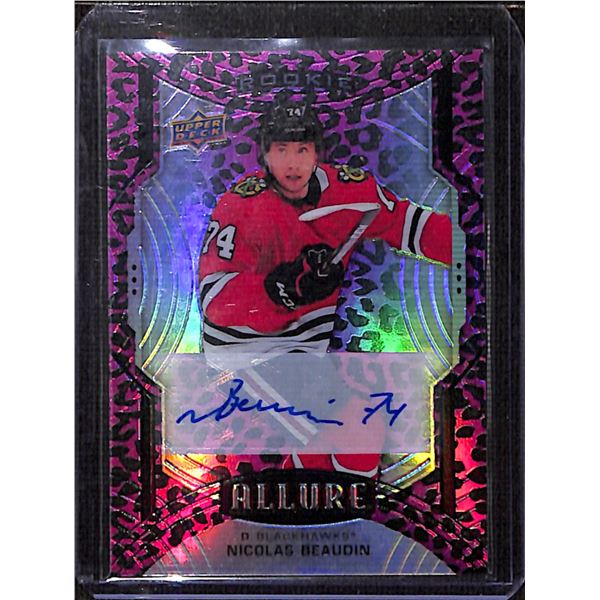 2020-21 Upper Deck Allure Rookie Autographs Pink Leopard #125 Nicolas Beaudin BV $60
