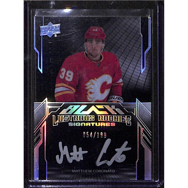 2023-24 UD Black #LRACO Matthew Coronato AU 54/199 RC BV $35