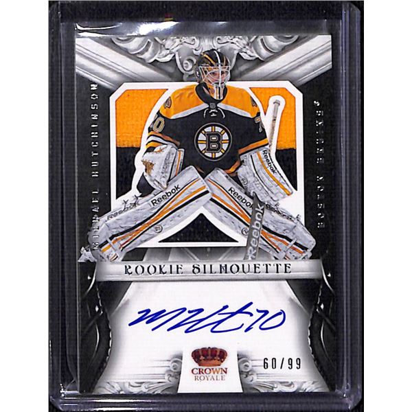 2012-13 Crown Royale Rookie Silhouette Prime Autographs #71 Michael Hutchinson 60/99 BV $50