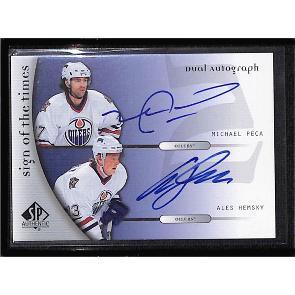 2005-06 SP Authentic Sign of the Times Duals #DPH Michael Peca/Ales Hemsky