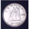 Image 1 : 1956 Canadian Silver 10 Cent Coin
