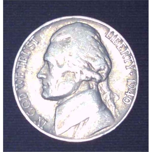1940 USA 5 Cent Cent Coin