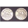 Image 1 : 2x Canadian Nickels 1948