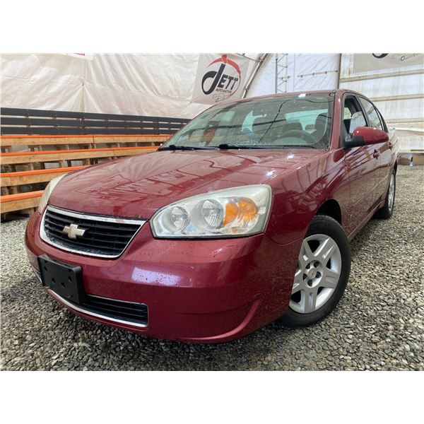 PARKSVILLE - 2007 CHEVROLET MALIBU RED 167945 KMS "NO RESERVE" - D274954A