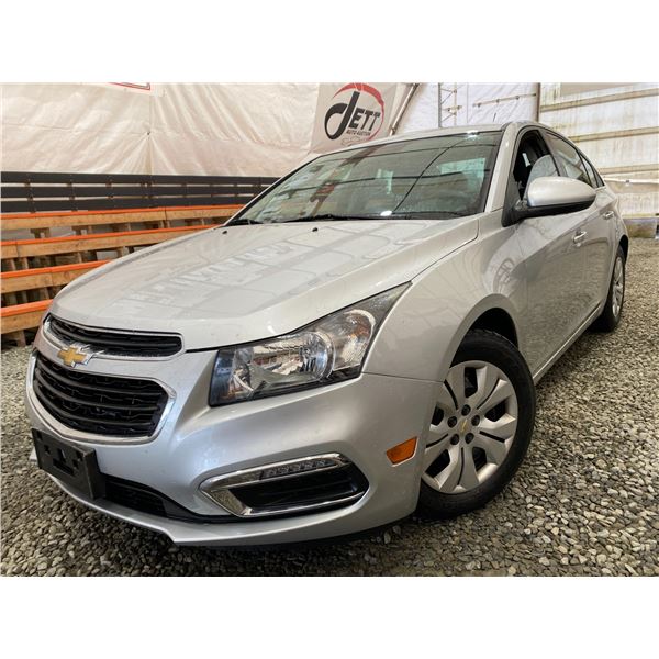 PARKSVILLE - 2015 CHEVROLET CRUZE SILVER 175796 KMS - B145658