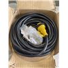 Image 1 : AS NEW INDOOR/OUTDOOR 3 WIRED GROUNDED 30AMP RV ETENSION CORD HEAVY DUTY CORD WITH HANDLES