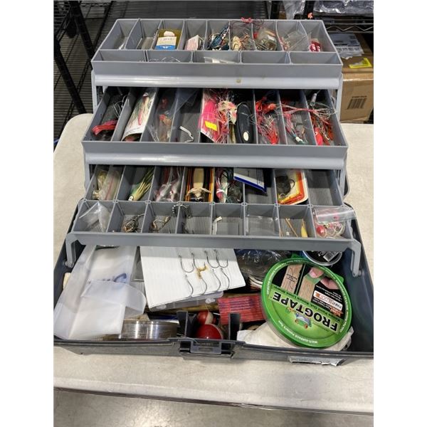 PLANO TACKLE BOX WITH ASSORTED FISHING CONTENTS