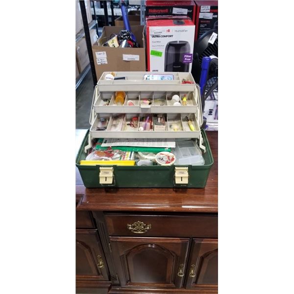 PLANO TACKLE BOX WITH ASSORTED FISHING CONTENTS