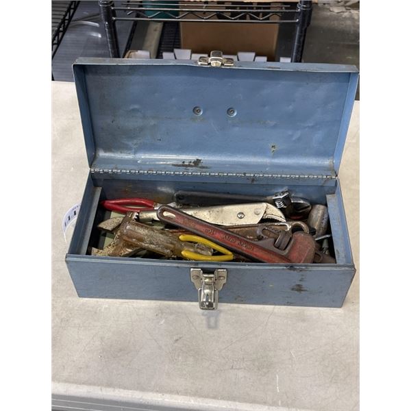 TOOL BOX WITH ASSORTED TOOLS INSIDE