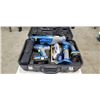 Image 1 : LITHIUM CIRCULAR SAW AND DRILL AND RECIPROCATING SAW AND FLASHLIGHT IN CASE WITH 2 BATTERIES. MISSIN