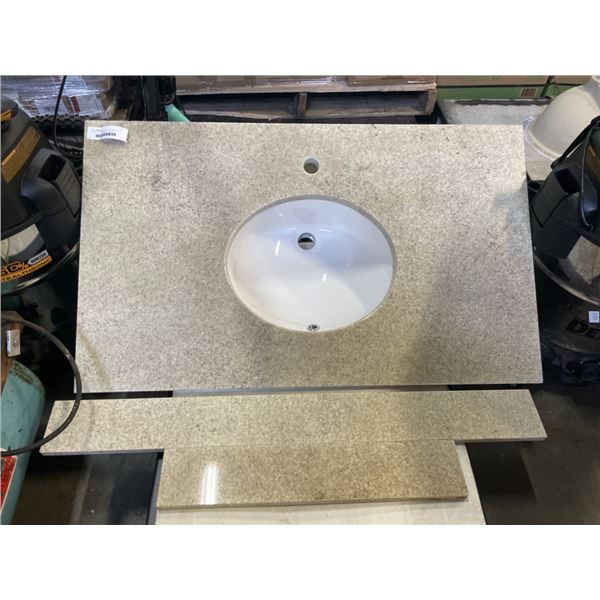 GRANITE VANITY TOP W/ SINK - 38" x 22"