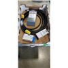 Image 1 : NEW 30FT HEAVY DUTY EXTENSION CORD, NEW SQAURE D ENCLOSED SWITCH BOX AND 2 GFCI BREAKERS