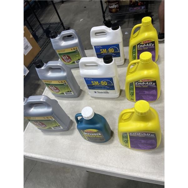 ASSORTED PLANT NUTRIENTS, END ALL, KICK START, DEFENDER, SM-90