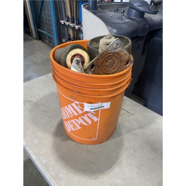 BUCKET OF HEAVY DUTY CASTORS