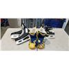 Image 1 : 2 ICE SKATES SIZES 10 AND 4D, AND SOLOMON CHILDS HIKING BOOTS SIZE 1 US