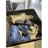 Image 4 : BLACK TOTE WITH HEATER, PROPANE TANK, MISC. CAMPING ITEMS