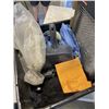 Image 5 : BLACK TOTE WITH HEATER, PROPANE TANK, MISC. CAMPING ITEMS