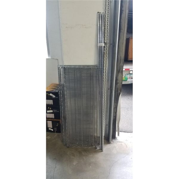 6FT METAL SHELVING UNTIL W/ 5 SHELVES 18" X 48" - MISSING 1 UPRIGHT