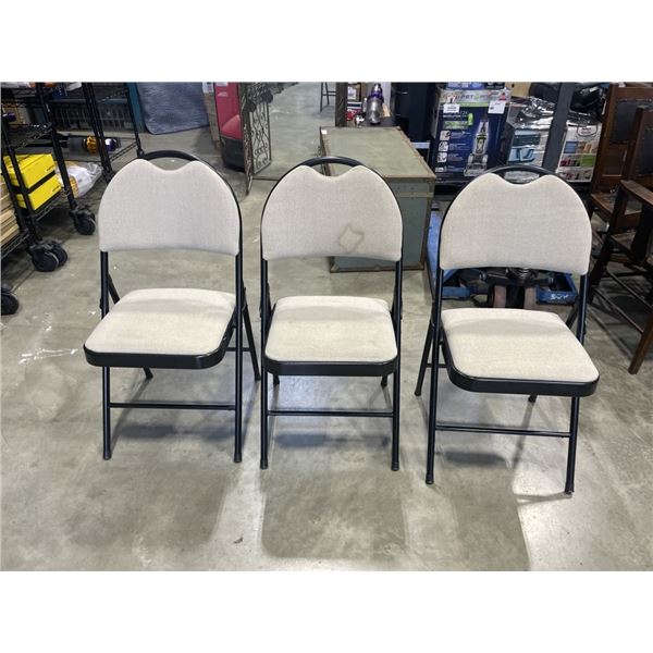 3 METAL FOLDING CHAIRS