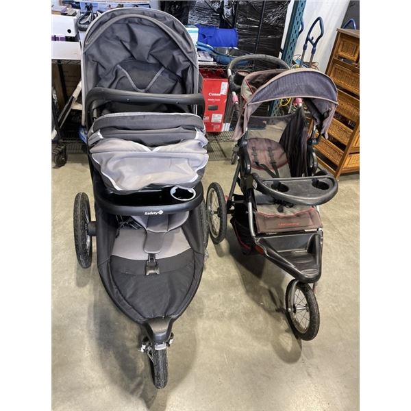 2 JOGGING STOLLERS, 1 W/ CAR SEAT