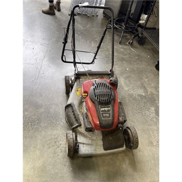 KOHLER GAS LAWN MOWER - WORKS, MISSING HANDLE PIECE
