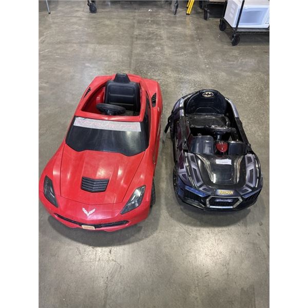 2 KIDS RIDE ON TOYS - CORVETTE AND BATMAN