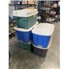 Image 1 : 5 RUBBER MAID STORAGE TOTES W/ LIDS