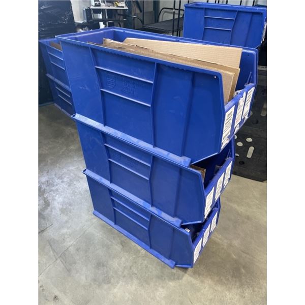 3 LARGE QUANTUM STACKING STORAGE BINS QUS993 36 INCH LONG X 17 X 17 INCH