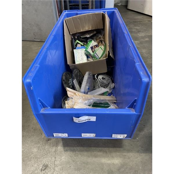 QUANTUM STORAGE BIN OF ASSORTED CHAINS AND WIRE ROPE, HARDWARE AND SHOP SUPPLY