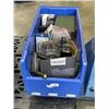 Image 1 : QUANTUM STACKING SOTRAGE BIN WITH ASSORTED STORE REURN DEFECTIVES, INCLUDING VITAMIX BLENDER PARTS, 