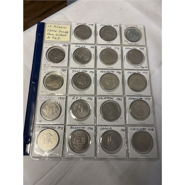 19 CANADIAN TRADE DOLLARS FROM VICTORIA TO PEI